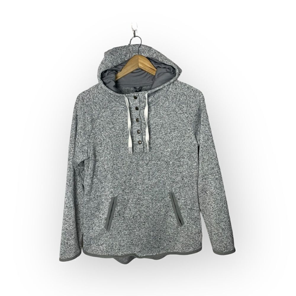 Eddie Bauer Women’s Grey Hooded Pullover - Size Large